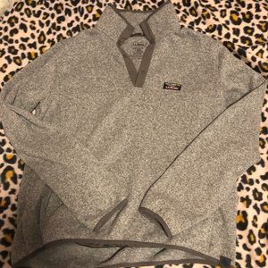 L.L Bean Men’s Slightly Fitted Fleece Gray Pullover